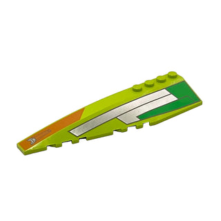 Wedge 12 x 3 Left with Silver, Green, and Dark Orange Pattern, Part# 42061px1