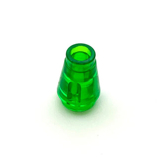 Cone 1x1 with Top Groove, Part# 4589b Part LEGO® Trans-Green  