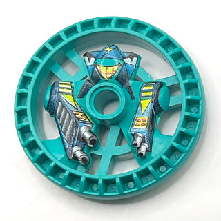 Technic, Disk 5x5 - RoboRider Talisman Wheel, Stunner Robot Pattern, Part# 32359pb01