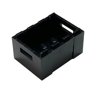 Container, Crate 3x4x1 2/3 with Handholds, Part# 30150 Part LEGO® Black  