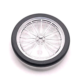 Wheel Bicycle with Molded Black Hard Rubber Tire Pattern, Part# 92851pb01 Part LEGO® Trans-Clear