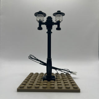 Lighting Kit, Double Lamp Post, Double Connector (Black Pole, Amber Light) ACCDHLA-B/A Light up kit United Brick Co®