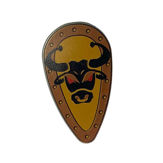 Shield Oval with Bull Head Black on Yellow Pattern, 2586p4g