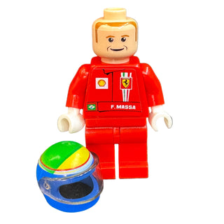 F1 Ferrari - F. Massa with Helmet Blue Printed - with Torso Stickers, rac043s Minifigure LEGO®