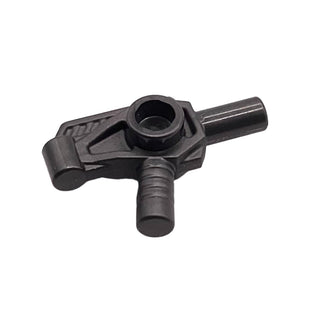 Minifigure, Weapon Pistol, Bar on Front, Studs on Sides, Handle on Back and Bottom, Part# 50018b Part LEGO® Pearl Dark Gray