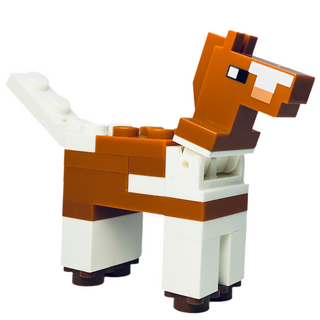 Minecraft Horse - Dark Orange White Spots, minehorse01 LEGO® Animals LEGO®