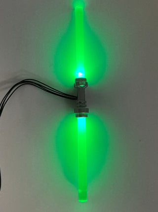 Double Bladed LED Light-Up Lightsaber, USB & DIY System, LSUD Custom Parts United Brick Co® Trans-Green