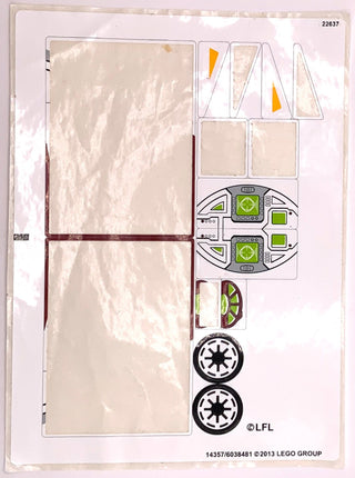 Sticker Sheet for Set Republic Gunship, 75021 - (14357/6038481), Part# 75021stk01 Part LEGO® Missing 7 Stickers