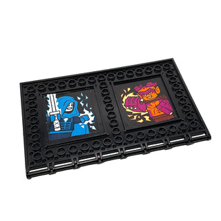Tile, Modified 10x16 with Studs on Edges and Bar Handles with Video Game Characters (Stickers), Part# 69934pb019 Part LEGO® Black Very Good