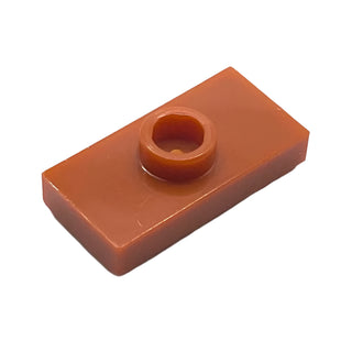 Plate, Modified 1 x 2 with 1 Stud with Groove and Bottom Stud Holder (Jumper), Part# 15573 Part LEGO® Dark Orange