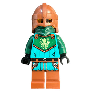 Kraken Warrior - Male, Reddish Brown Helmet, Eye Patch, idea229 Minifigure LEGO®