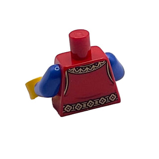 Torso Castle Surcoat, Gold Collar and Belt, Lion with Raised Foot on Blue Shield Emblem Pattern / Blue Arms / Yellow Hands, Part# 973pb4841c01 Part LEGO®