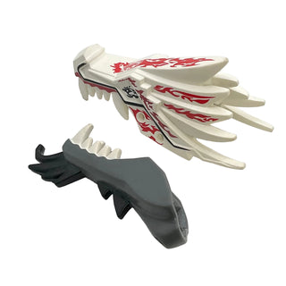 Ninjago Fire Ultra Dragon Head Jaw Upper and Lower, Part# 93070pb04 + 93072pb04 Part LEGO®