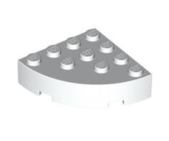 Brick Round Corner 4x4 Full Brick, Part# 2577 Part LEGO® White  