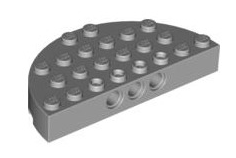 Brick Round Corner 4x8 Full Brick Double, Part# 47974 Part LEGO® Light Bluish Gray  