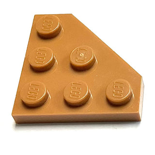 Wedge, Plate 3 x 3 Cut Corner, Part# 2450 Part LEGO® Medium Nougat