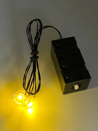 1x1 Round LED Light-up Studs x2, Battery Operated, LS1x1DRPB Custom Parts United Brick Co® Yellow