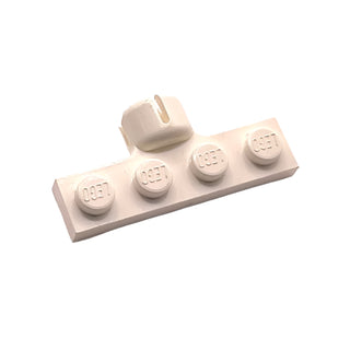 Plate, Modified 1x4 with Tow Ball Socket, Long, 4 Slots, (8mm Socket Length), Part# 3183b Part LEGO® White Very Good