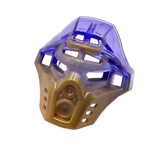 Bionicle Mask of Earth with Marbled Trans-Purple Pattern, Part# 19077pb01 Part LEGO® Pearl Gold
