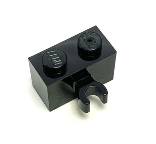 Brick, Modified 1x2 with Open O Clip Thick (Vertical Grip), Part# 30237b Part LEGO® Black  