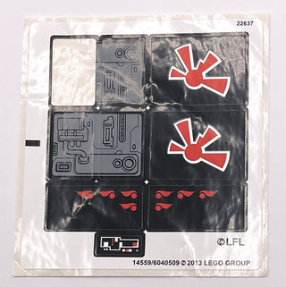 Sticker Sheet for Set Jek-14's Stealth Starfighter, 75018 - (14559/6040509), Part# 75018stk01 Part LEGO® Missing 1 Sticker