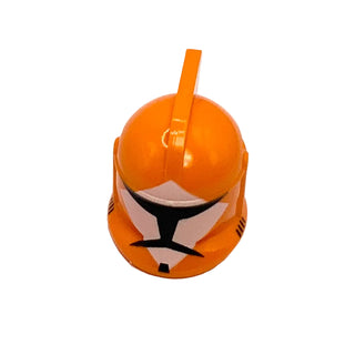 Minifigure, Headgear Helmet SW Clone Trooper with Holes, Bomb Squad Trooper Pattern, Part# 61189pb08 Part LEGO® Orange Very Good