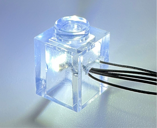 1x1 Light-Up Brick, DIY System, Reconnectable, LS1x1B-LA Custom Parts United Brick Co® White