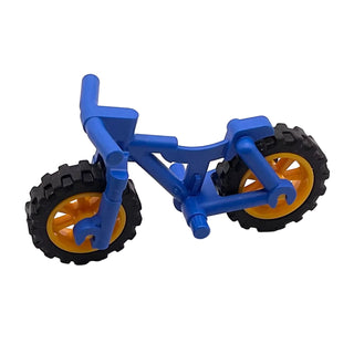 Bicycle Heavy Mountain Bike with Bright Light Orange Wheels and Black Tires, Part# 36934c02 Part LEGO® Blue