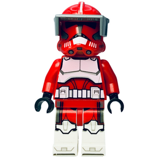 Clone Trooper Commander Fox, Coruscant Guard (Phase 2) - Dark Bluish Gray Visor, Printed Legs, sw1304 Minifigure LEGO® Like New