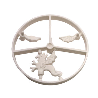 LEGO® Minifigure, Plume Dragon and Plume Dragon Wing Wheel, 3 on Sprue, Part# 6080 Part LEGO® White Complete