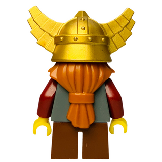 Fantasy Era - Dawrf, Dark Orange Beard, Gold Helmet, cas395 Minifigure LEGO®