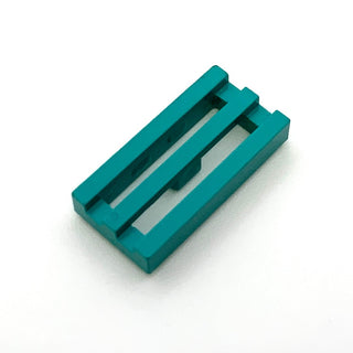 Tile Modified, 1x2 Grille with Bottom Groove/Lip, Part# 2412b Part LEGO® Dark Turquoise  