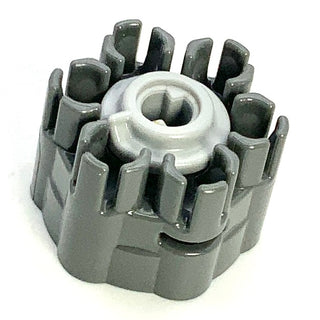 Projectile Launcher Part, Rapid Shooter Six Barrel - Angled Barrels with Light Bluish Gray Trigger (18588 / 18587), Part# 1858c01 Part LEGO® Dark Bluish Gray