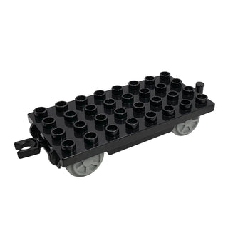 Duplo, Train Base 4 x 8 with Light Bluish Gray Train Wheels and Black Movable Hook, Part# 31300c03