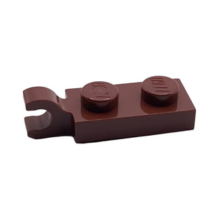 Plate, Modified 1x2 with Clip on End (Horizontal Grip), Part# 63868 Part LEGO® Reddish Brown