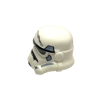 Minifigure, Headgear Helmet SW Stormtrooper, 2 Chin Holes, Dark Blue and Sand Blue Scratches Pattern (Imperial Jet Pack Trooper), Part# 30408pb11 Part LEGO®