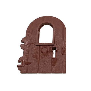 Door 1 x 4 x 6 Round Top with Window and Keyhole, Nonreinforced Edge, Part# 40241 Part LEGO® Reddish Brown