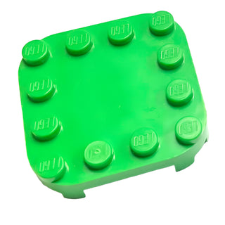 Plate, Modified 4x4 with Rounded Corners and Four Feet, Part# 66792 Part LEGO® Bright Green