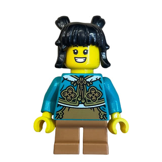 Child with Dark Turquoise Cheongsam Bolero Shrug, hol371 - LEGO® Holiday Minifigure