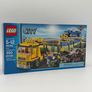 LEGO City Auto Transporter set 60060 box showing yellow truck with loading ramp and blue car.