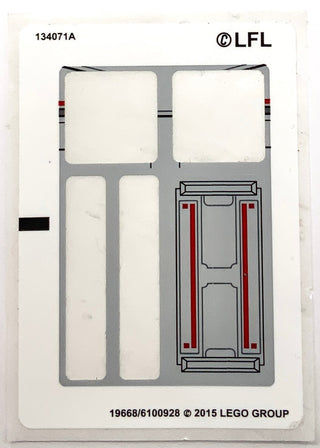 Sticker Sheet for Set TIE Advanced Prototype, 75082, North American Version - (19668/6100928), Part# 75082stk01b Part LEGO® Missing 4 Stickers