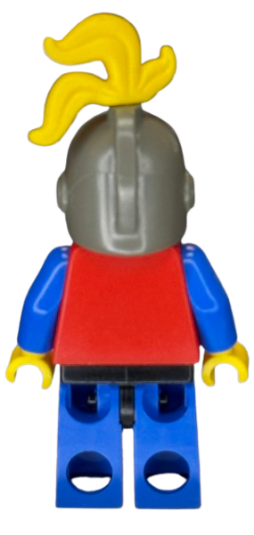 Breastplate - Red with Blue Arms, Blue Legs with Black Hips, Dark Gray Grille Helmet, Yellow Plume, cas191 Minifigure LEGO®