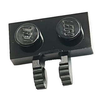 Hinge Plate 1 x 2 Locking with 2 Fingers on Side, Part# 60471 Part LEGO® Black