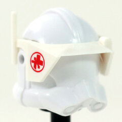 Detail Medic Symbol Print White Visor- CAC Custom Headgear Accessory Clone Army Customs   
