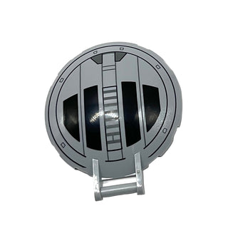 Dish 6 x 6 Inverted with Bar Handle with SW TIE Advanced Hatch Pattern, Part# 18675pb01 Part LEGO® Light Bluish Gray