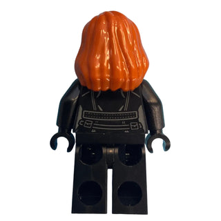 Black Widow - Black Jumpsuit, Dark Orange Mid-Length Hair, Printed Legs, Black Hands, Dark Brown Eyebrows, sh1012 - LEGO® Marvel Minifigure Minifigure LEGO®