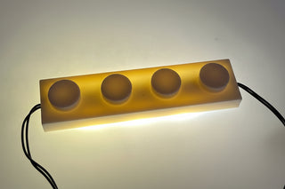 1x4 LED Light Up Plate, DIY System, Reconnectable, LB1x4-LA Custom Parts United Brick Co® White/White