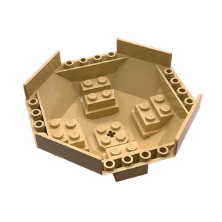 Cockpit 10 x 10 x 4 Octagonal with Axle Hole, Part# 2618 Part LEGO® Tan Very Good