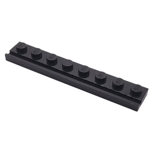 Plate, Modified 1x8 with Door Rail, Part# 4510 Part LEGO® Black