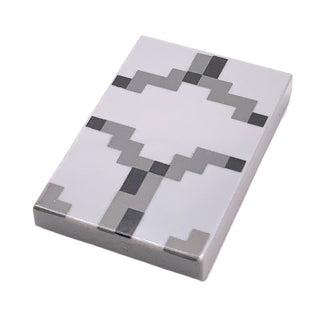 Tile 2 x 3 with Pixelated Black and Dark Bluish Gray Stone Pattern, Part# 26603pb088 Part LEGO® Light Bluish Gray Very Good